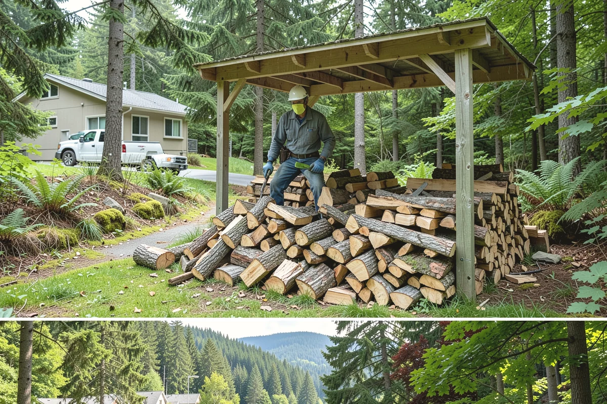Firewood Disposal in Lake Forest Park, King County, WA - A good spring or early-fall task to clear old wood before restocking for the season.