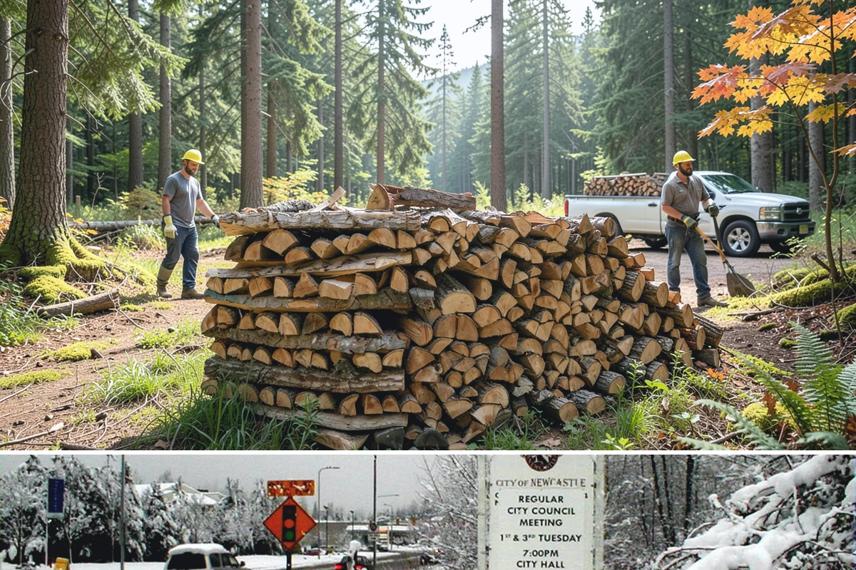 Firewood Gift Delivery in Newcastle, King County, WA - Best arranged ahead of the holidays and cold months when a firewood gift is most appreciated.