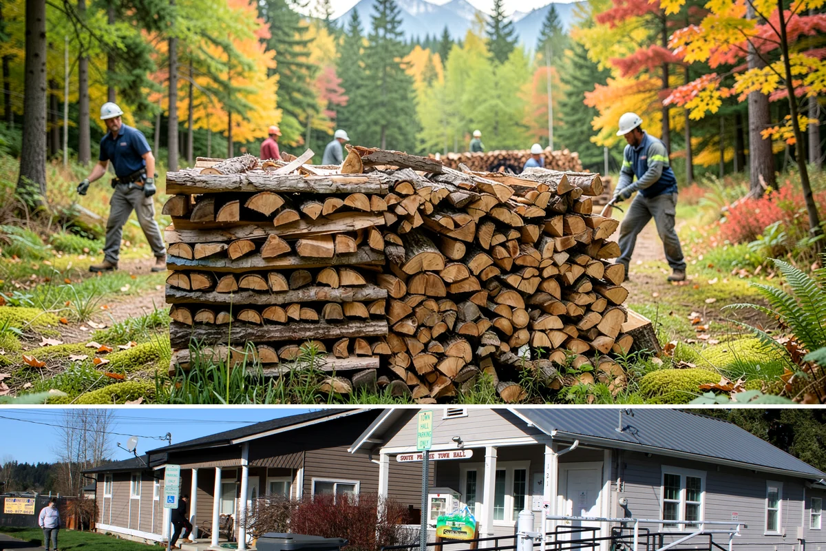 Firewood Gift Delivery in South Prairie, Pierce County, WA - Best arranged ahead of the holidays and cold months when a firewood gift is most appreciated.