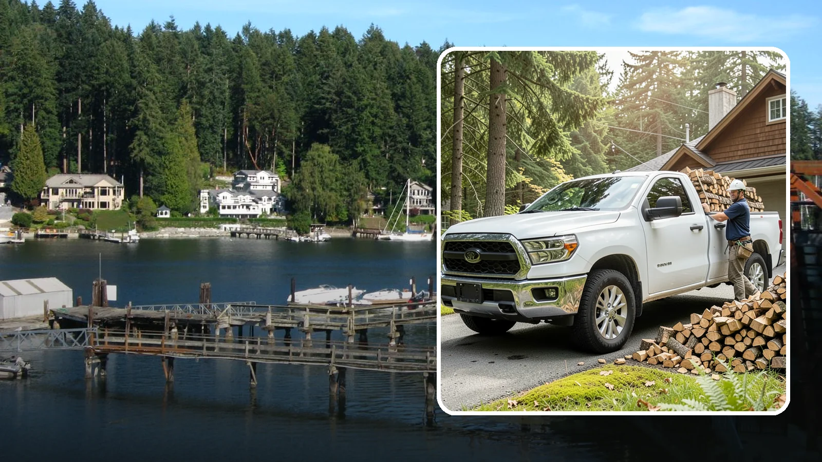 Firewood Hauling in Gig Harbor, Pierce County, WA - We haul logs, rounds, or finished firewood to or from your property.
