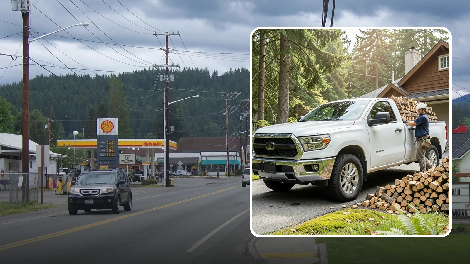 Firewood Hauling in Granite Falls, Snohomish County, WA - We haul logs, rounds, or finished firewood to or from your property.
