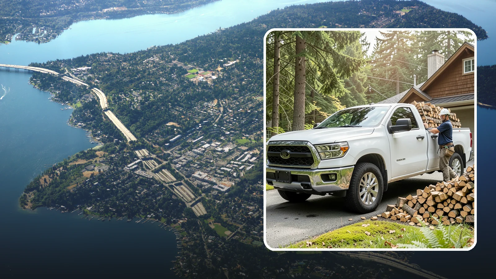 Firewood Hauling in Mercer Island, King County, WA - We haul logs, rounds, or finished firewood to or from your property.