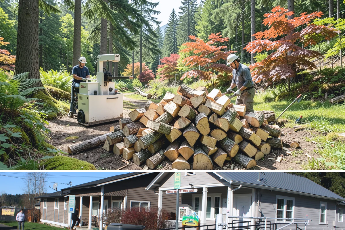 Firewood Hauling in South Prairie, Pierce County, WA - Hauling is busiest after storm season and before winter, so schedule ahead during those peak periods.