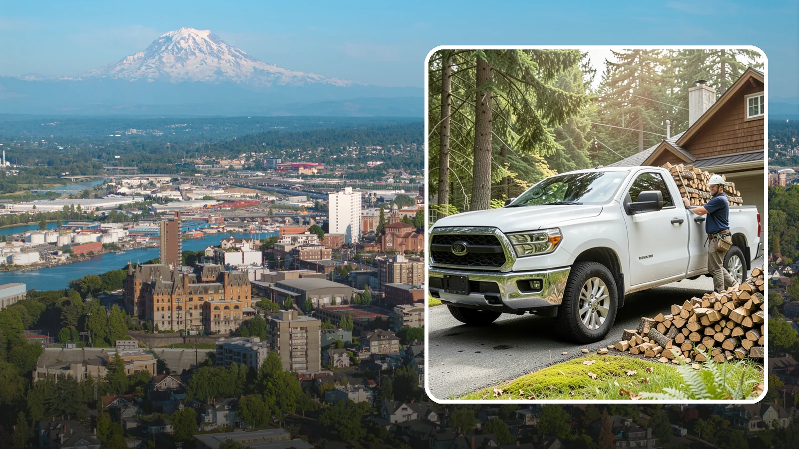 Firewood Hauling in Tacoma, Pierce County, WA - We haul logs, rounds, or finished firewood to or from your property.