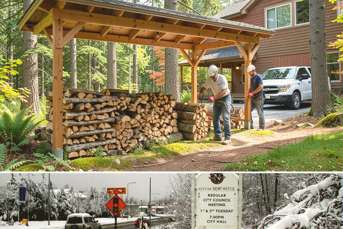 Firewood Management Services in Newcastle, King County, WA - Set up ahead of fall so your full-service supply is managed before the winter heating season.