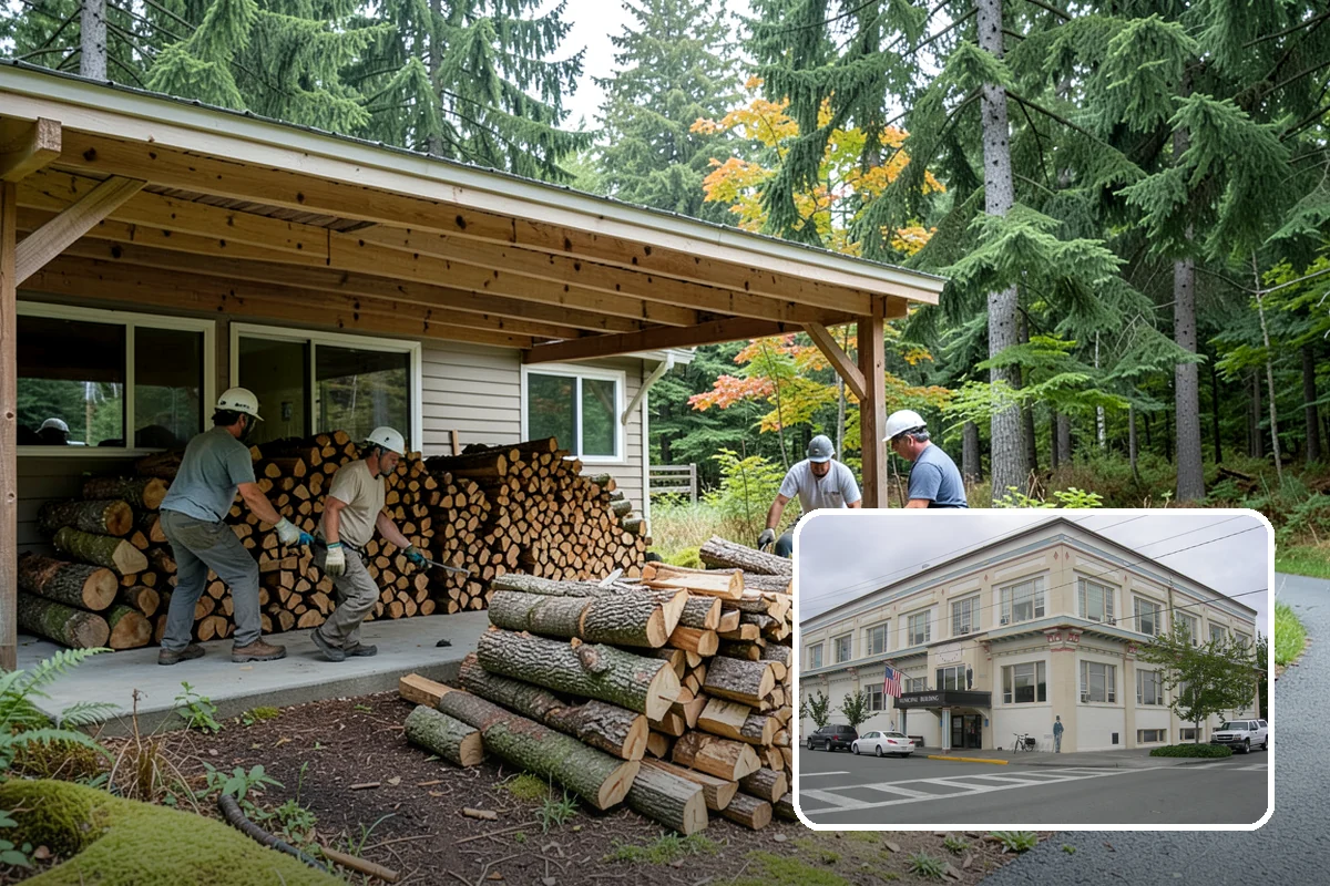 Firewood Organization in Anacortes, Skagit County, WA - Turns a rotting heap into fast-drying stacks