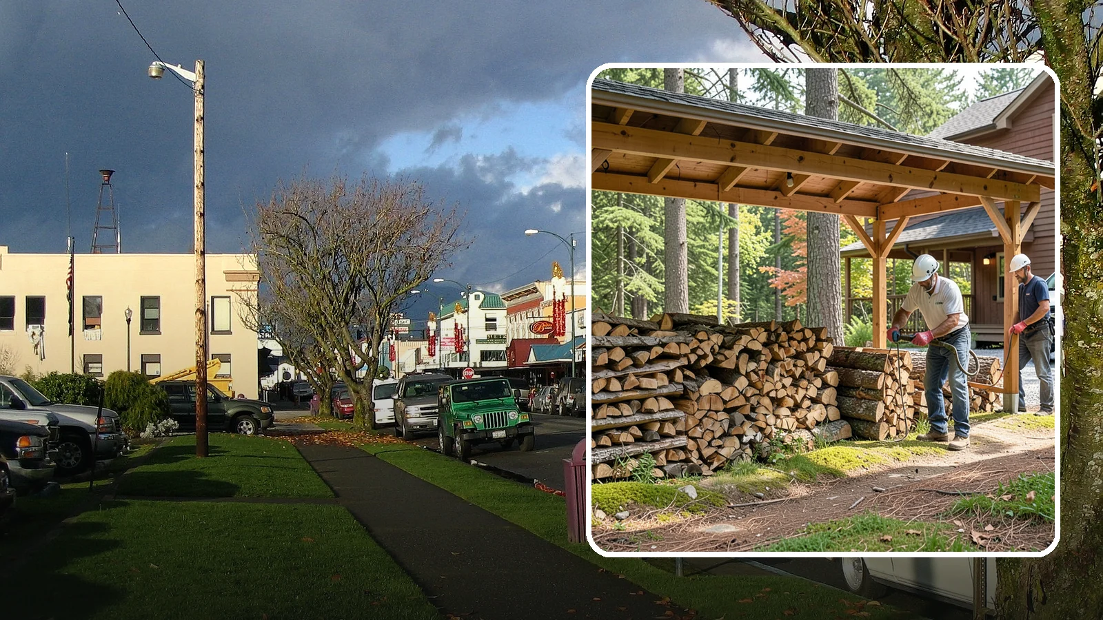 Firewood Organization in Arlington, Snohomish County, WA - We reorganize a disorganized woodpile into tidy, well-ventilated stacks that dry faster and are easy to draw from.
