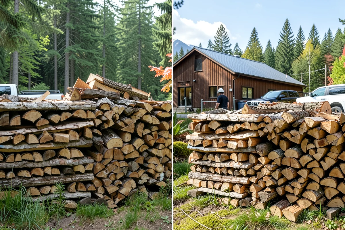 Firewood Organization in Arlington, Snohomish County, WA - Assess the existing pile and clear the area