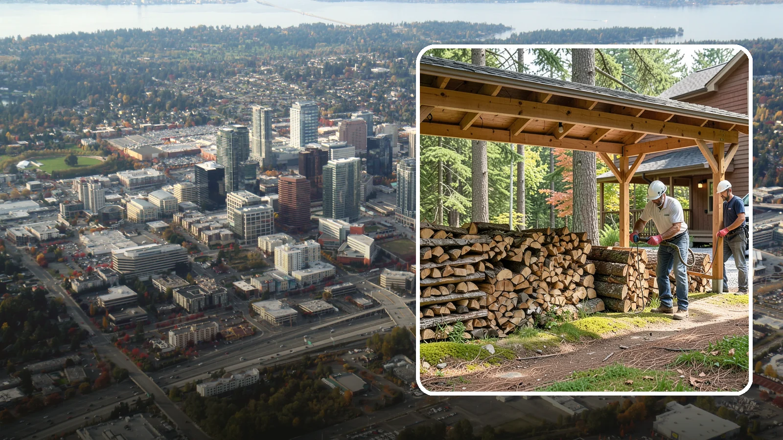 Firewood Organization in Bellevue, King County, WA - We reorganize a disorganized woodpile into tidy, well-ventilated stacks that dry faster and are easy to draw from.