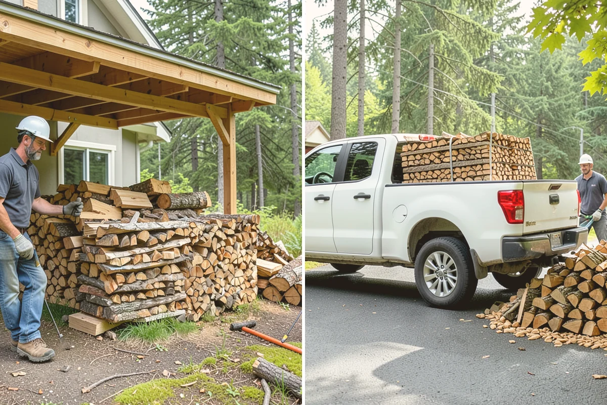 Firewood Organization in Bellevue, King County, WA - Assess the existing pile and clear the area