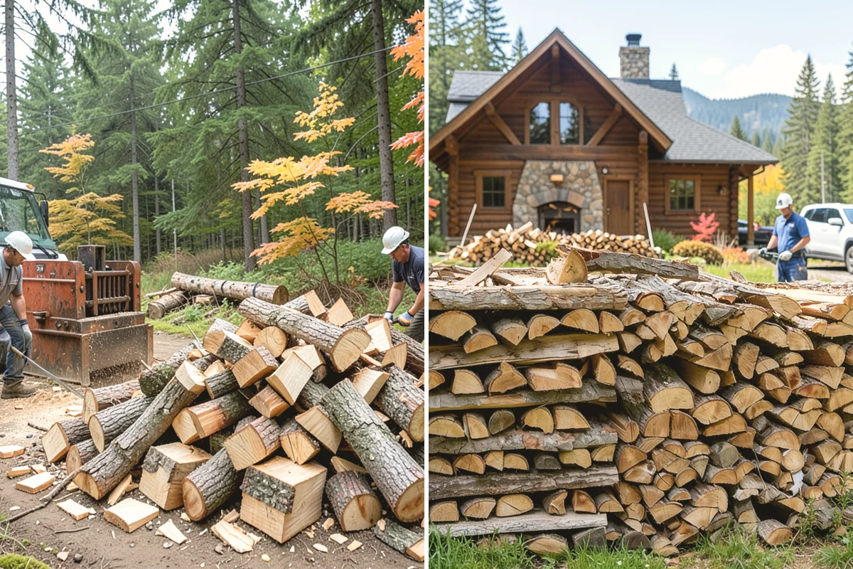 Firewood Organization in Black Diamond, King County, WA - Assess the existing pile and clear the area
