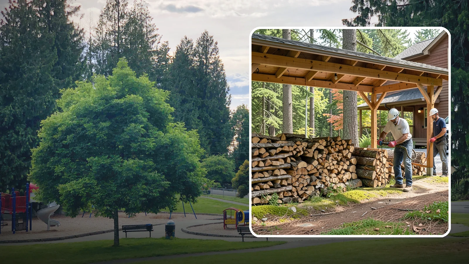 Firewood Organization in Bonney Lake, Pierce County, WA - We reorganize a disorganized woodpile into tidy, well-ventilated stacks that dry faster and are easy to draw from.