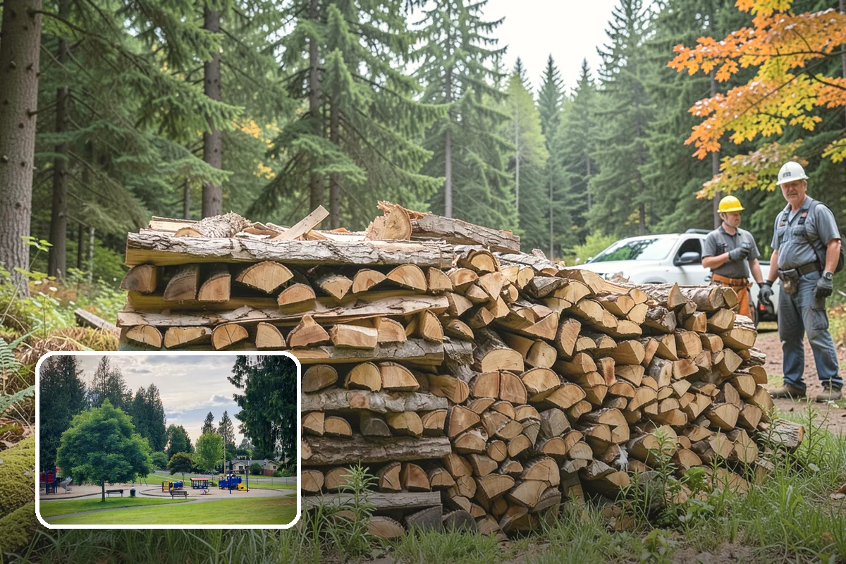 Firewood Organization in Bonney Lake, Pierce County, WA - Turns a rotting heap into fast-drying stacks