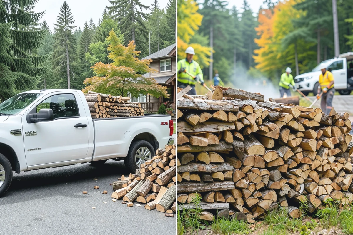 Firewood Organization in Bonney Lake, Pierce County, WA - Assess the existing pile and clear the area