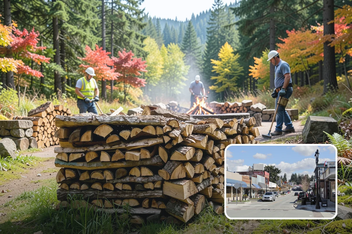 Firewood Organization in Bothell, King County, WA - Turns a rotting heap into fast-drying stacks