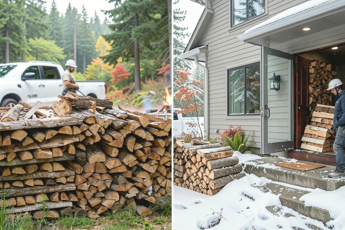 Firewood Organization in Carnation, King County, WA - Assess the existing pile and clear the area