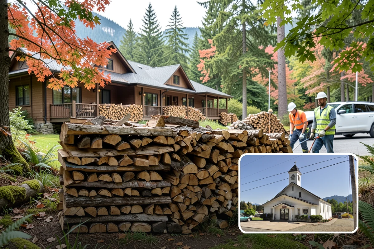 Firewood Organization in Concrete, Skagit County, WA - Turns a rotting heap into fast-drying stacks