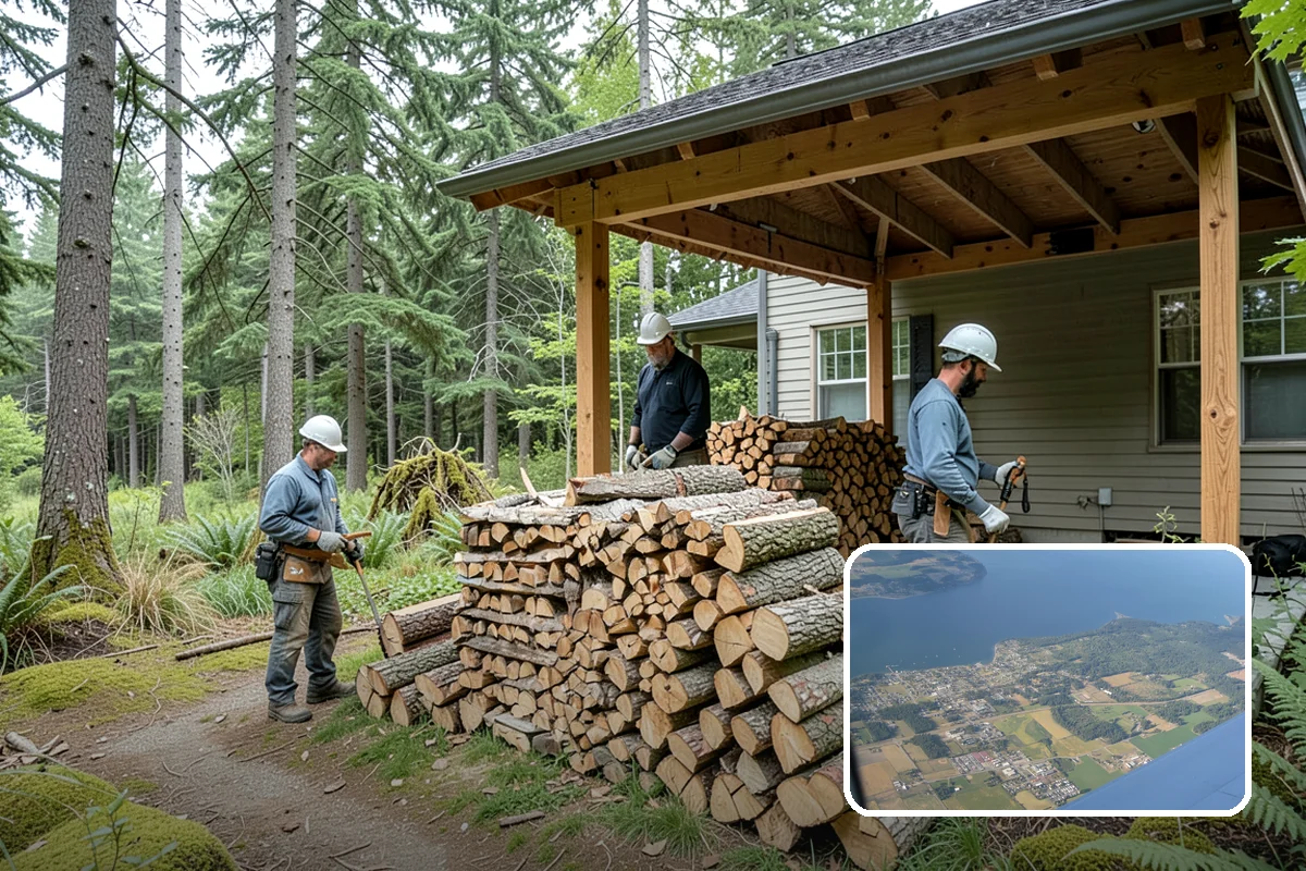 Firewood Organization in Coupeville, Island County, WA - Turns a rotting heap into fast-drying stacks