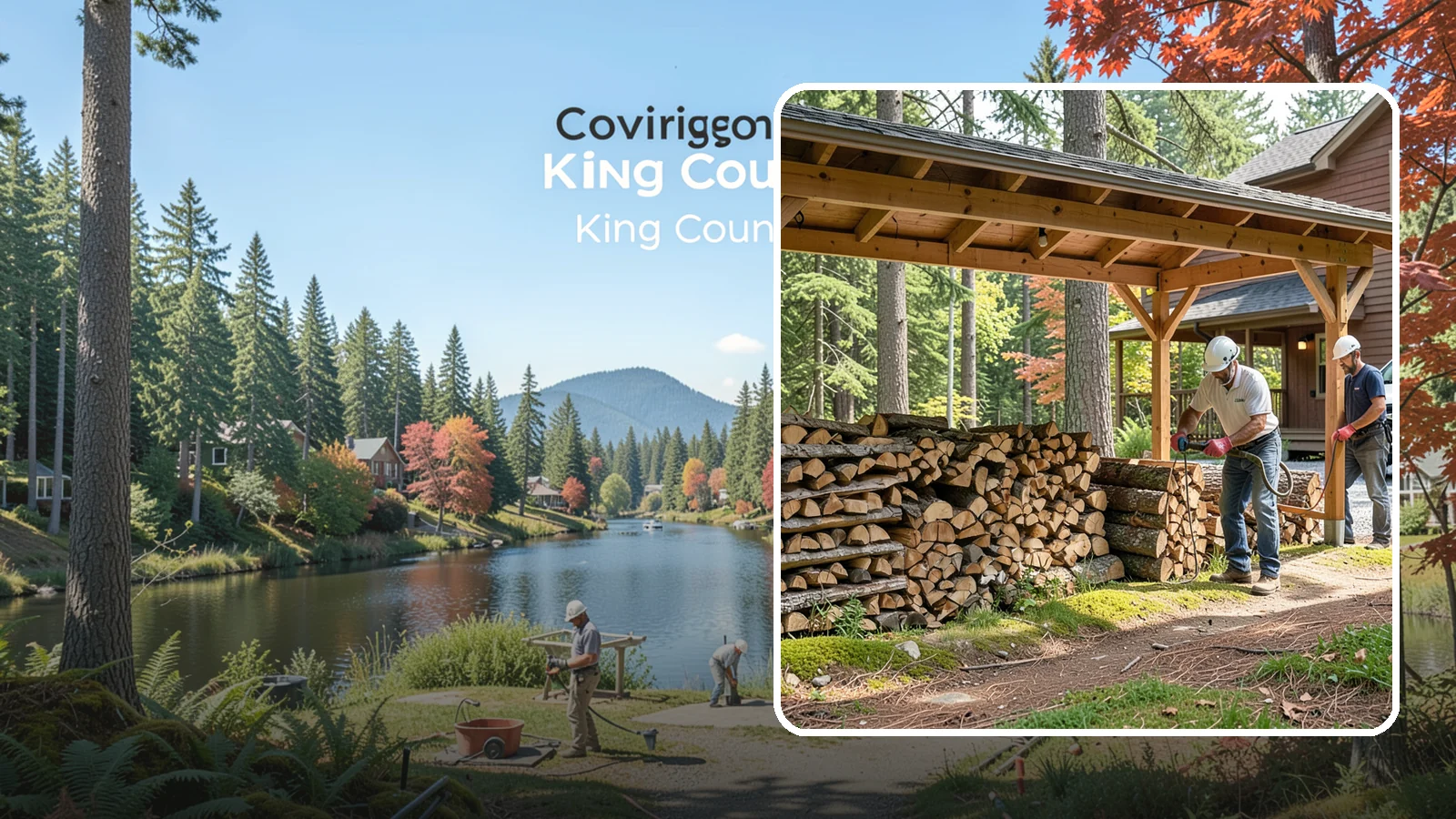 Firewood Organization in Covington, King County, WA - We reorganize a disorganized woodpile into tidy, well-ventilated stacks that dry faster and are easy to draw from.