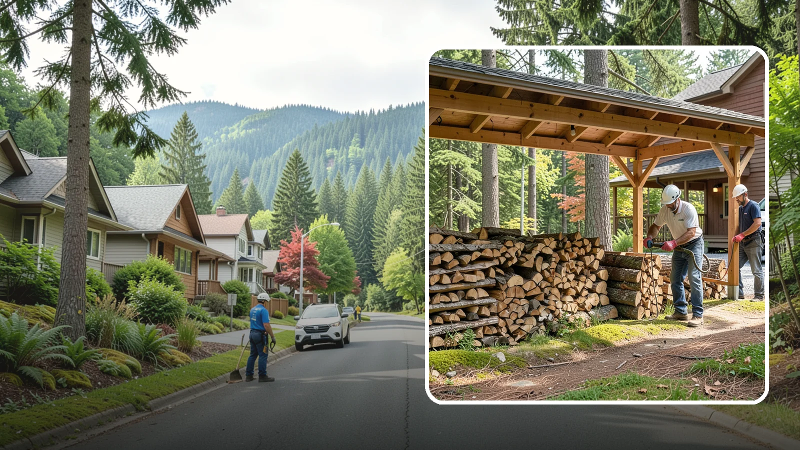 Firewood Organization in Darrington, Snohomish County, WA - We reorganize a disorganized woodpile into tidy, well-ventilated stacks that dry faster and are easy to draw from.