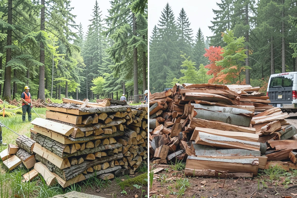 Firewood Organization in Des Moines, King County, WA - Assess the existing pile and clear the area