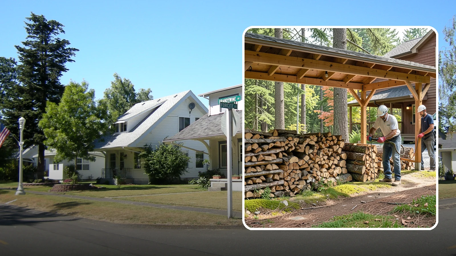Firewood Organization in DuPont, Pierce County, WA - We reorganize a disorganized woodpile into tidy, well-ventilated stacks that dry faster and are easy to draw from.