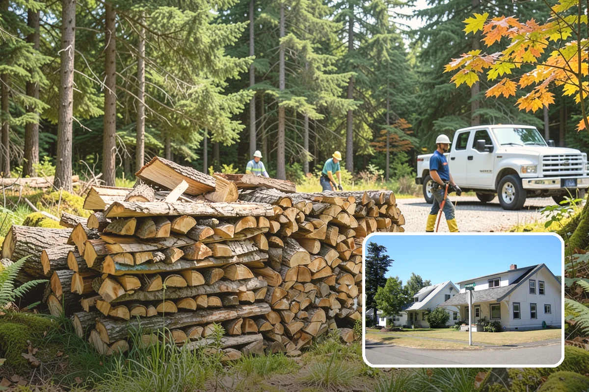 Firewood Organization in DuPont, Pierce County, WA - Turns a rotting heap into fast-drying stacks