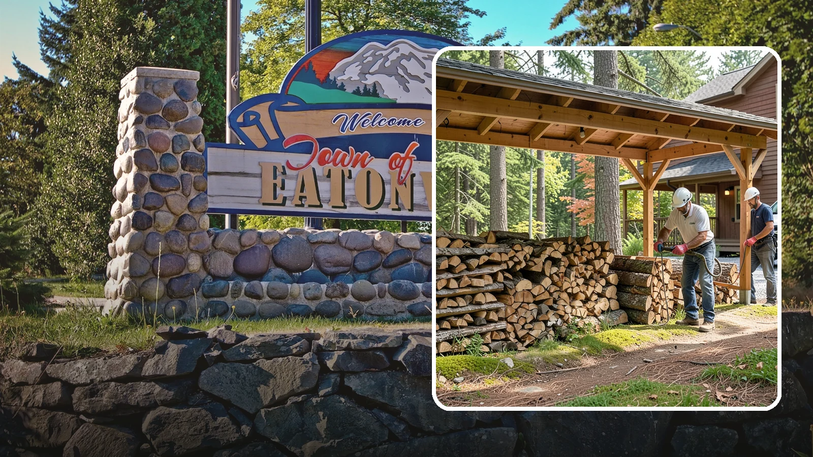 Firewood Organization in Eatonville, Pierce County, WA - We reorganize a disorganized woodpile into tidy, well-ventilated stacks that dry faster and are easy to draw from.