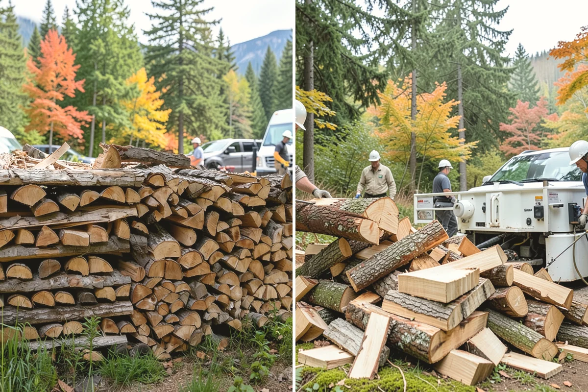 Firewood Organization in Edgewood, WA - Assess the existing pile and clear the area