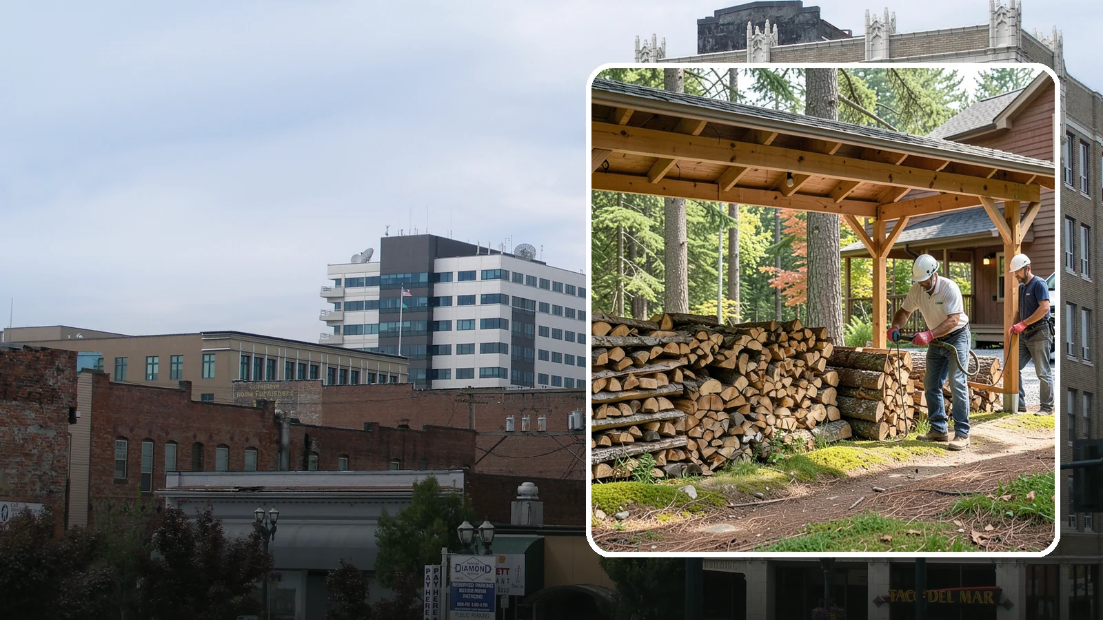 Firewood Organization in Everett, Snohomish County, WA - We reorganize a disorganized woodpile into tidy, well-ventilated stacks that dry faster and are easy to draw from.