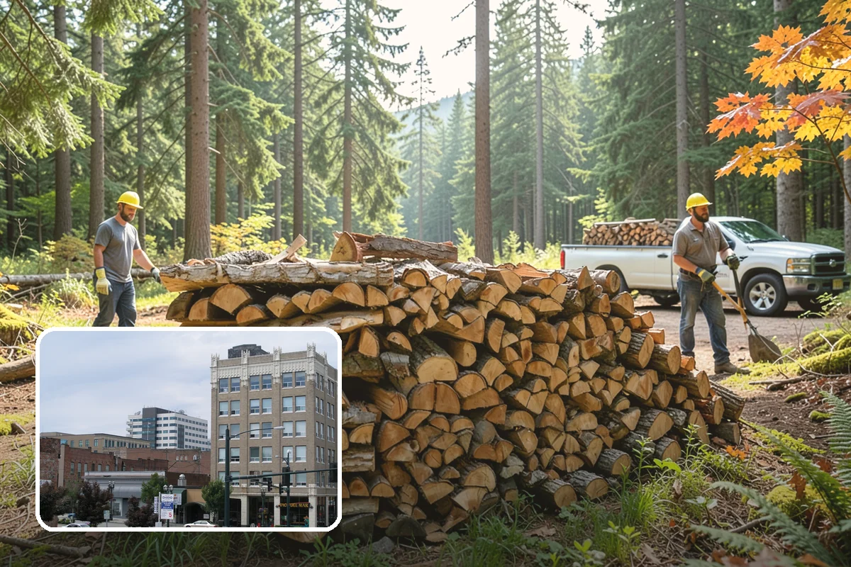 Firewood Organization in Everett, Snohomish County, WA - Turns a rotting heap into fast-drying stacks