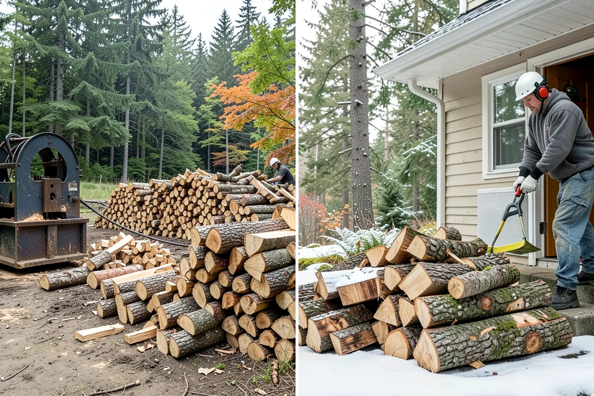 Firewood Organization in Federal Way, King County, WA - Assess the existing pile and clear the area