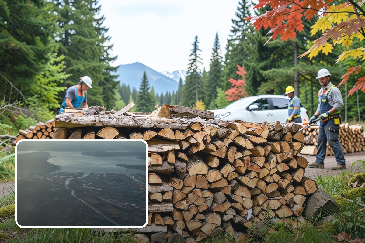 Firewood Organization in Fife, Pierce County, WA - Turns a rotting heap into fast-drying stacks