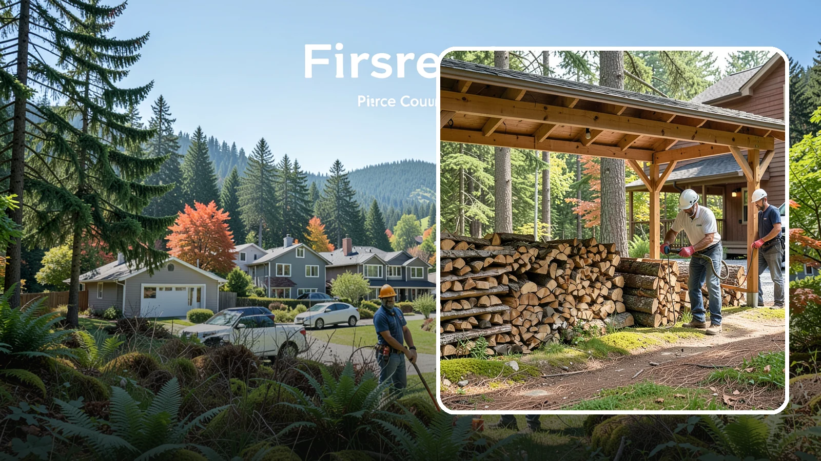 Firewood Organization in Fircrest, Pierce County, WA - We reorganize a disorganized woodpile into tidy, well-ventilated stacks that dry faster and are easy to draw from.