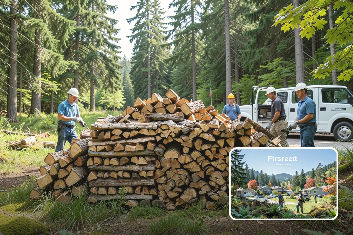Firewood Organization in Fircrest, Pierce County, WA - Turns a rotting heap into fast-drying stacks
