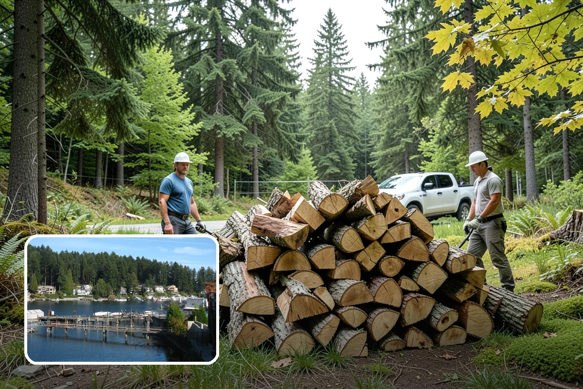 Firewood Organization in Gig Harbor, Pierce County, WA - Turns a rotting heap into fast-drying stacks