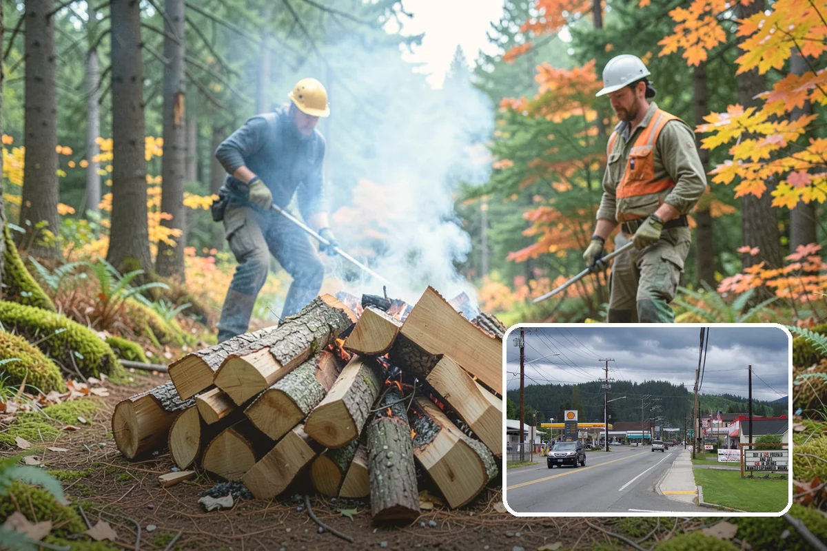Firewood Organization in Granite Falls, Snohomish County, WA - Turns a rotting heap into fast-drying stacks