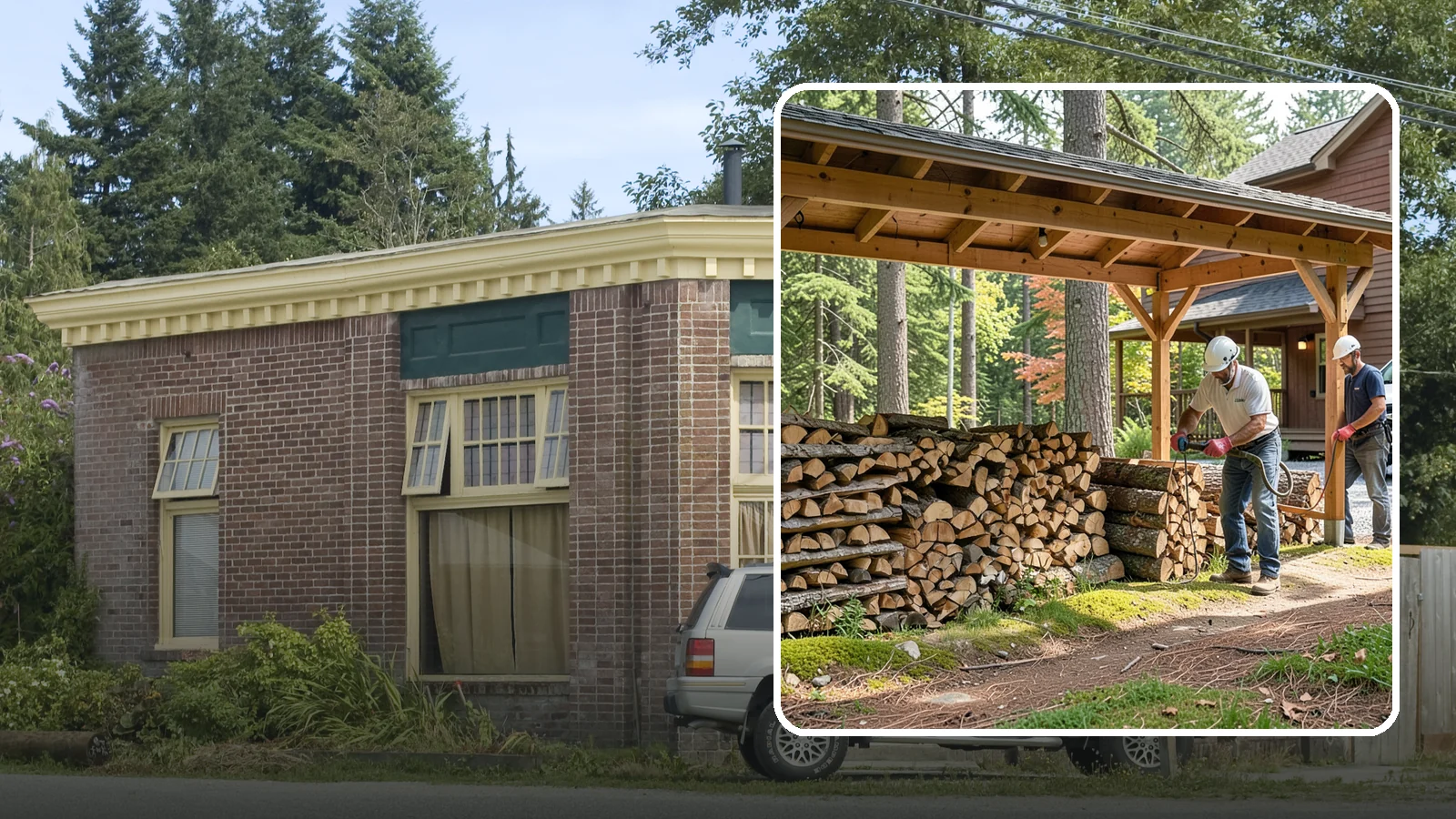 Firewood Organization in Hamilton, Skagit County, WA - We reorganize a disorganized woodpile into tidy, well-ventilated stacks that dry faster and are easy to draw from.