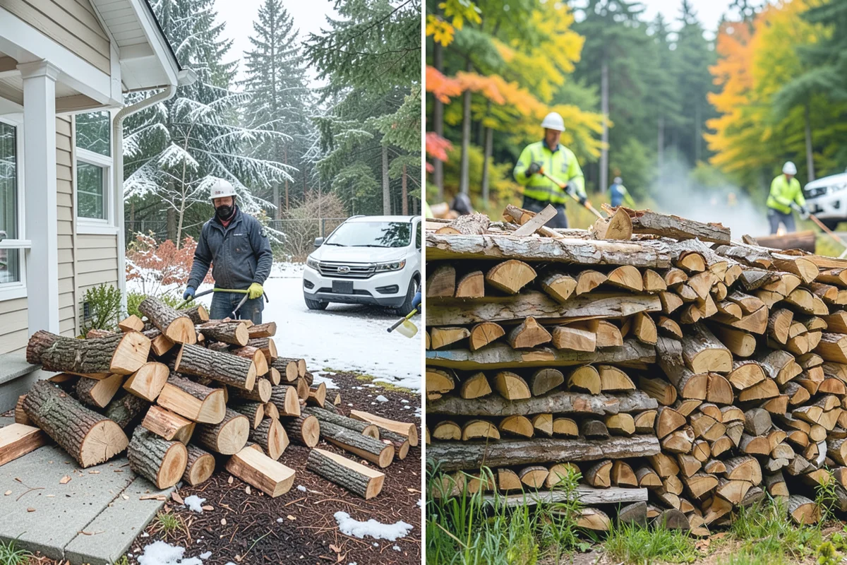 Firewood Organization in Hamilton, Skagit County, WA - Assess the existing pile and clear the area