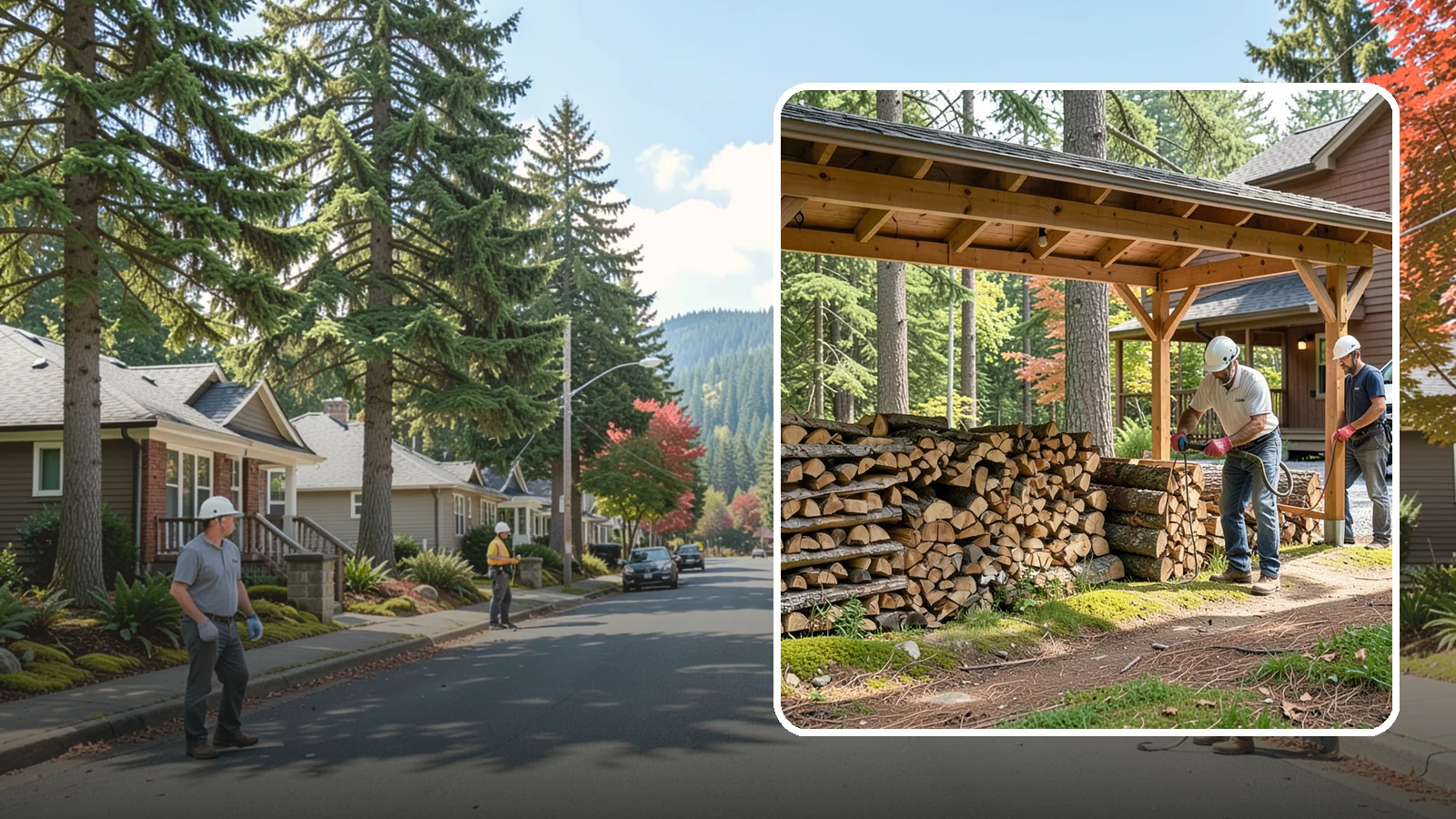 Firewood Organization in Hunts Point, King County, WA - We reorganize a disorganized woodpile into tidy, well-ventilated stacks that dry faster and are easy to draw from.