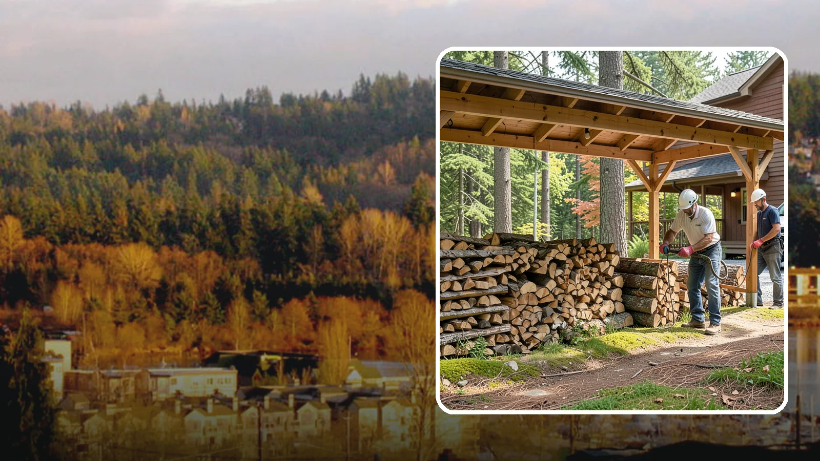 Firewood Organization in Kenmore, King County, WA - We reorganize a disorganized woodpile into tidy, well-ventilated stacks that dry faster and are easy to draw from.