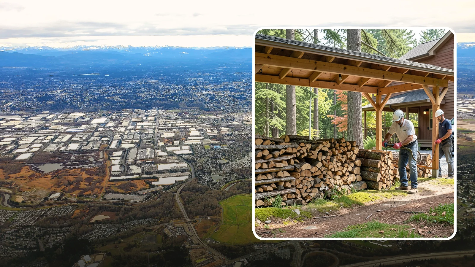 Firewood Organization in Kent, King County, WA - We reorganize a disorganized woodpile into tidy, well-ventilated stacks that dry faster and are easy to draw from.