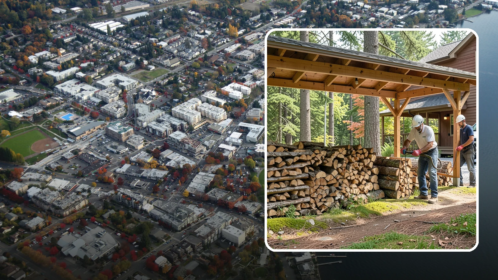 Firewood Organization in Kirkland, King County, WA - We reorganize a disorganized woodpile into tidy, well-ventilated stacks that dry faster and are easy to draw from.