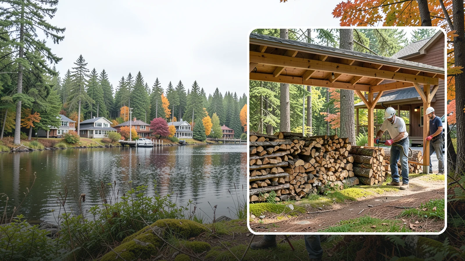 Firewood Organization in La Conner, Skagit County, WA - We reorganize a disorganized woodpile into tidy, well-ventilated stacks that dry faster and are easy to draw from.