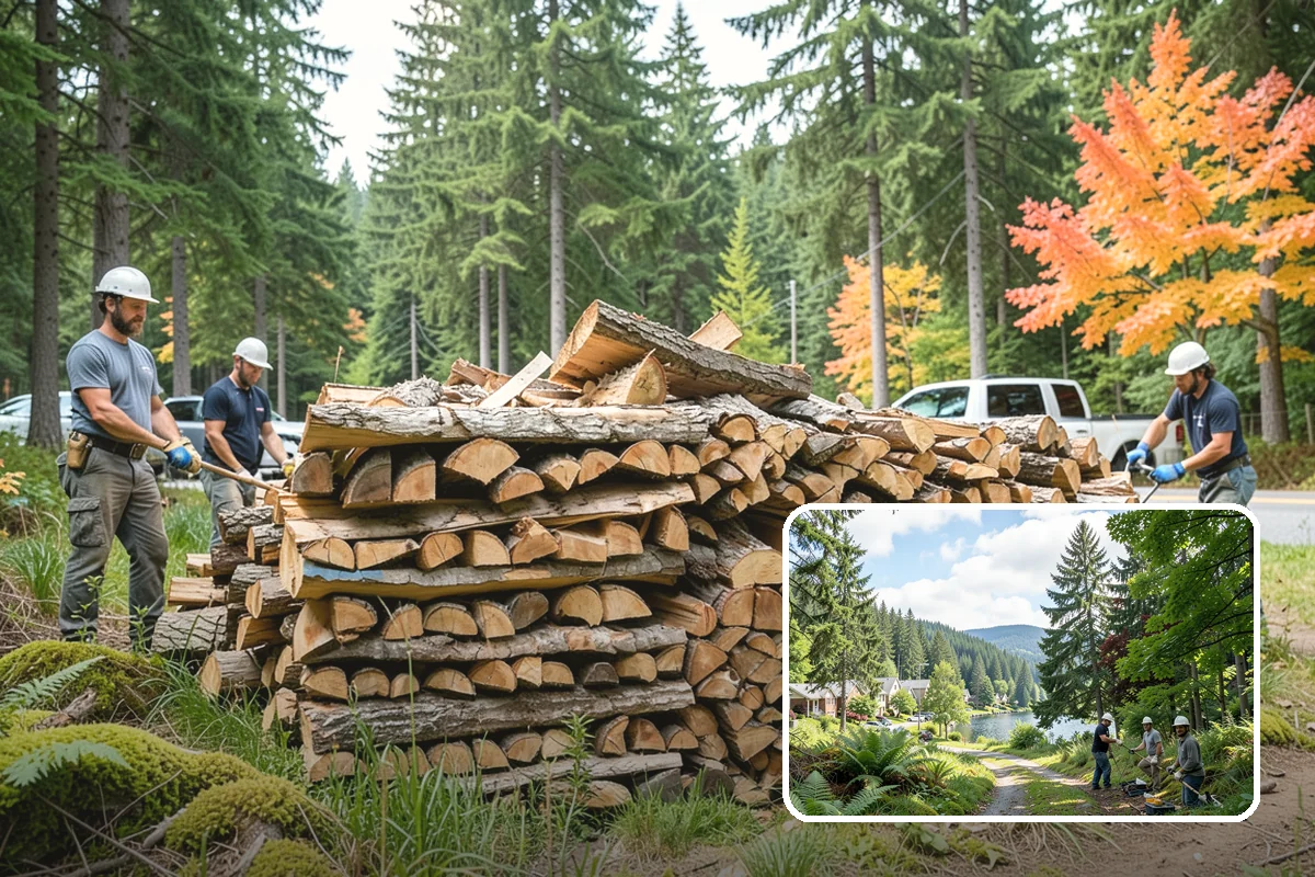 Firewood Organization in Lake Forest Park, King County, WA - Turns a rotting heap into fast-drying stacks
