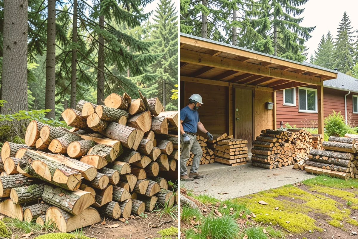 Firewood Organization in Langley, Island County, WA - Assess the existing pile and clear the area