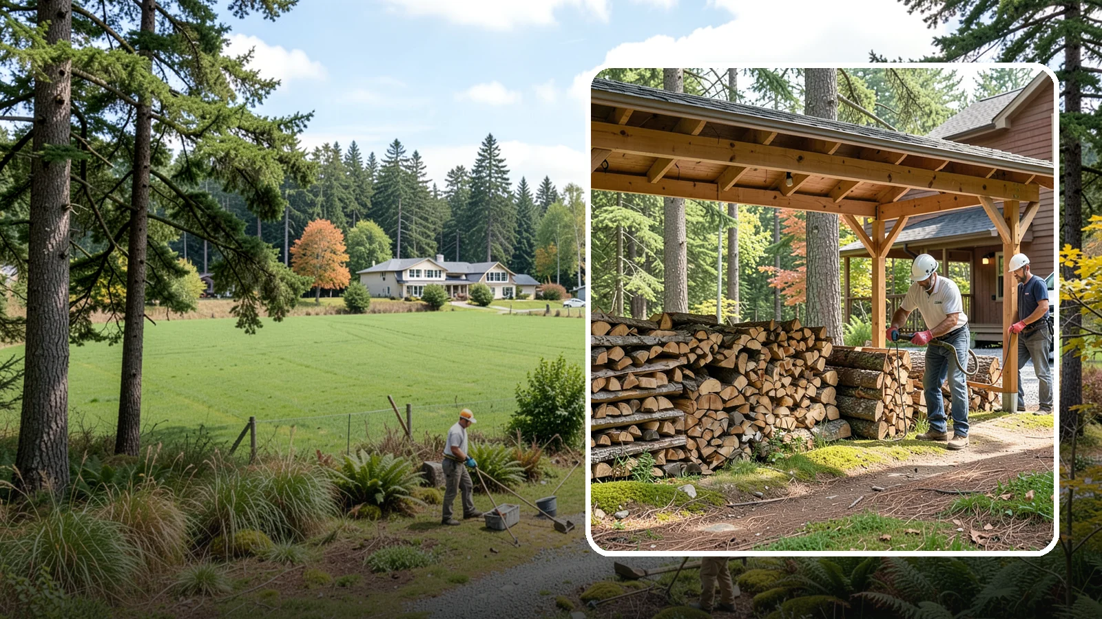 Firewood Organization in Lyman, WA - We reorganize a disorganized woodpile into tidy, well-ventilated stacks that dry faster and are easy to draw from.