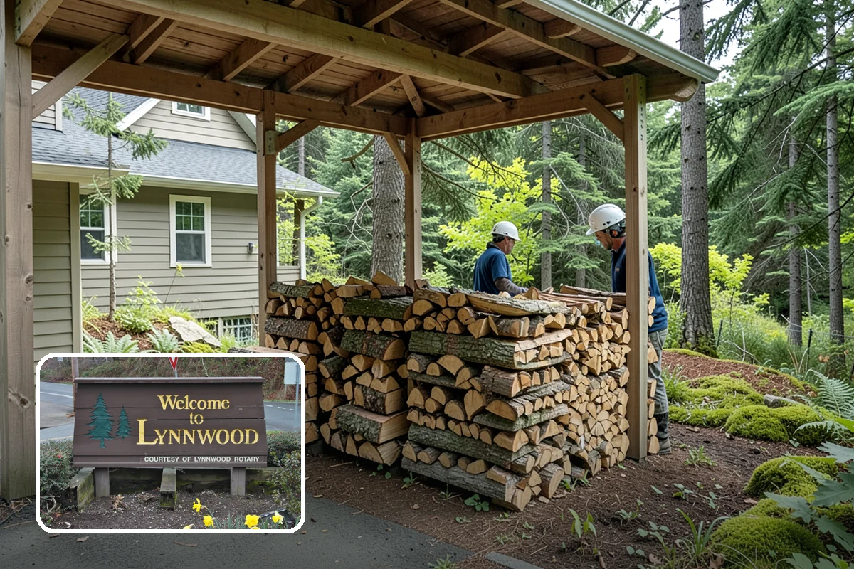 Firewood Organization in Lynnwood, Snohomish County, WA - Turns a rotting heap into fast-drying stacks