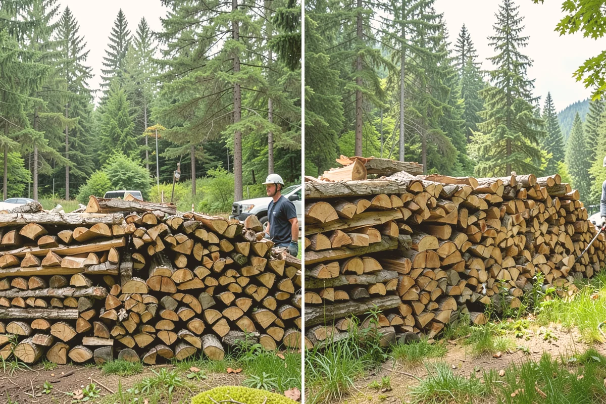 Firewood Organization in Lynnwood, Snohomish County, WA - Assess the existing pile and clear the area