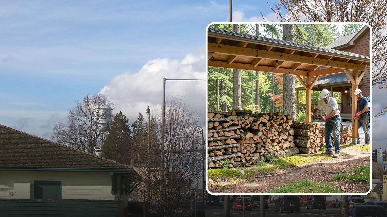 Firewood Organization in Marysville, Snohomish County, WA - We reorganize a disorganized woodpile into tidy, well-ventilated stacks that dry faster and are easy to draw from.